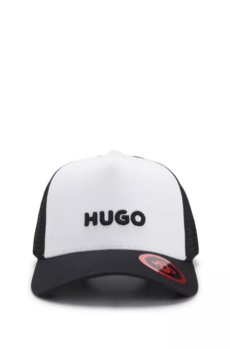 Cap aus Baumwoll-Twill mit Mesh-Einsätzen