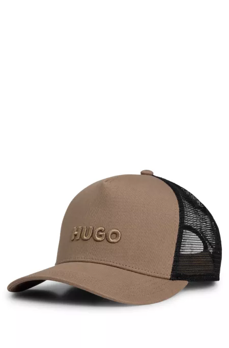 Cotton-twill cap with mesh panels