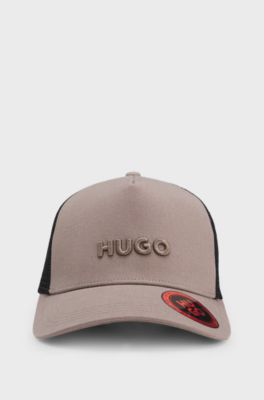 Cotton-twill cap with mesh panels, Light Brown