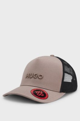Cotton-twill cap with mesh panels, Light Brown