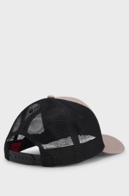 Cotton-twill cap with mesh panels, Light Brown