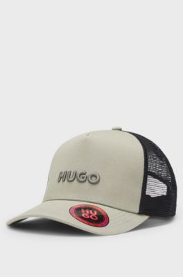 Cotton-twill cap with mesh panels, Light Green