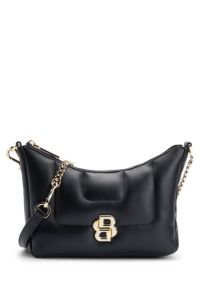 Gesteppte Hobo Bag mit Double-B-Monogramm, Schwarz