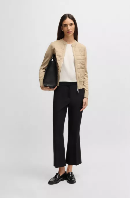 Monogram-twill tote bag with faux-leather trims