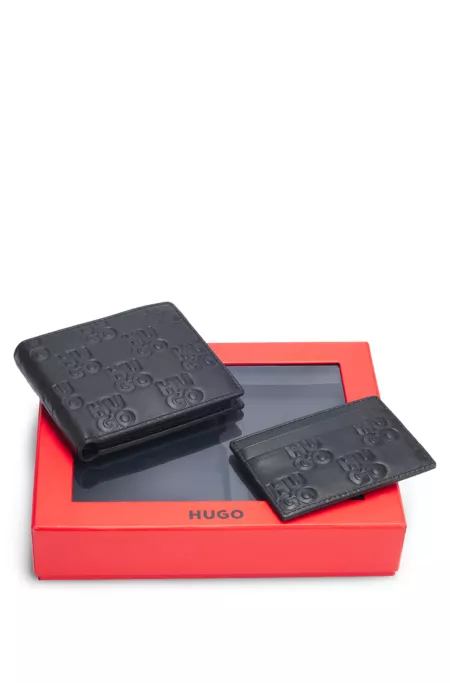 Nappa-leather gift set with stacked logos