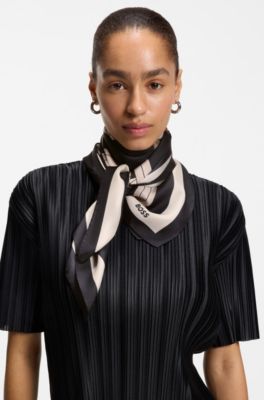 Silk scarf, Brown Patterned