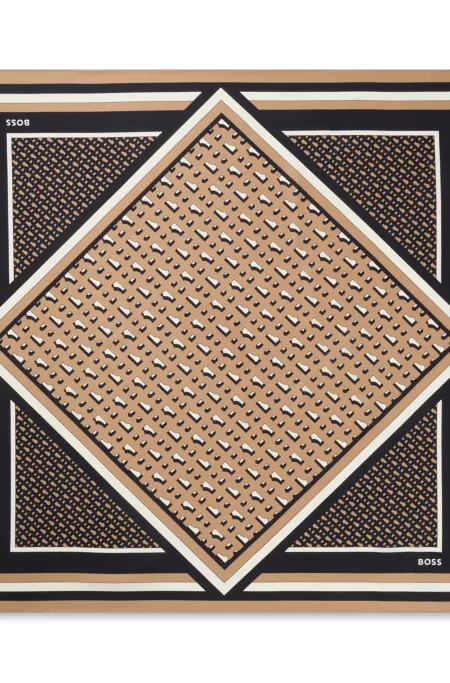 Italian-made scarf in printed silk twill