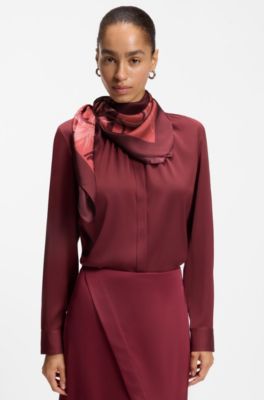 Silk scarf, Red Patterned