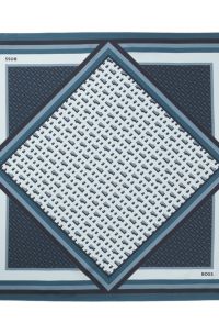 Italian-made scarf in printed silk twill, Patterned