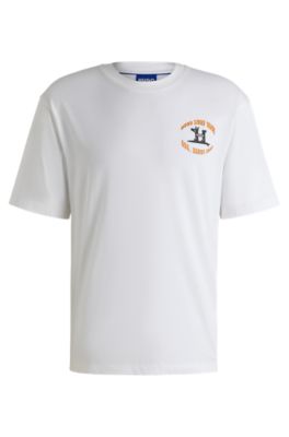 Hugo Boss Tシャツ HUGO - コットンジャージー Tシャツ ロゴプリント - ブラック