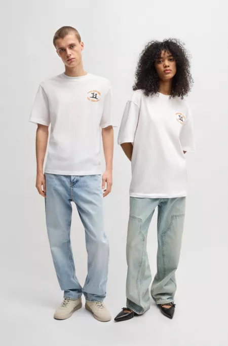 Cotton-jersey T-shirt with surf artwork