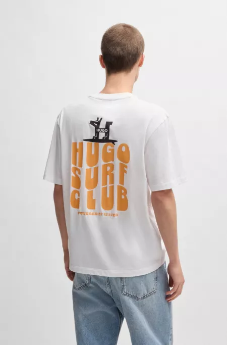Cotton-jersey T-shirt with surf artwork