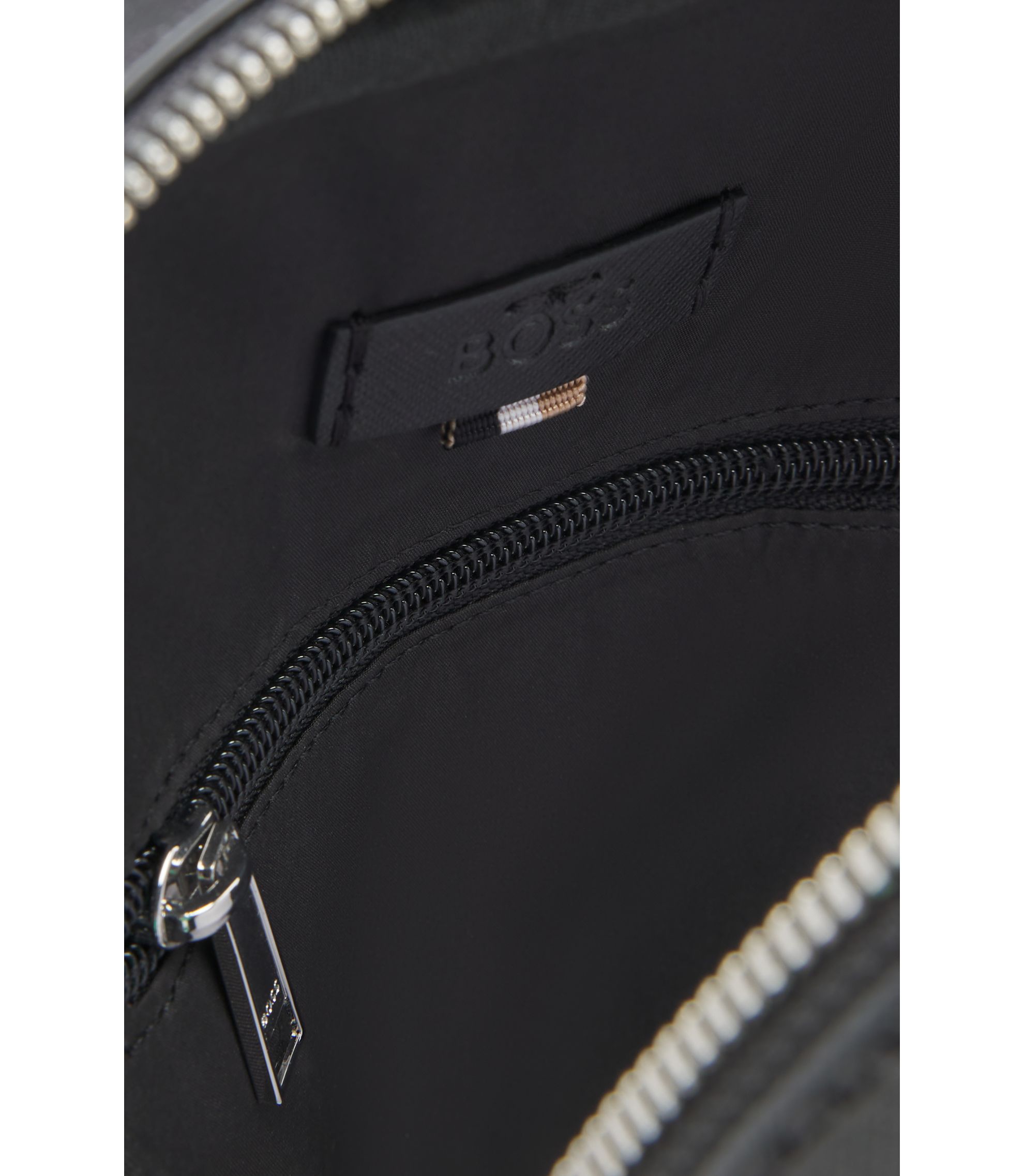 BOSS - Structured mono-strap backpack with foil logo - Black