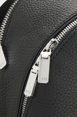 Italian-leather backpack, Black