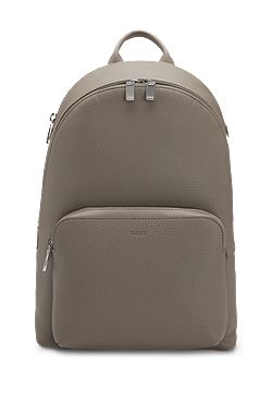 Grained Italian-leather backpack with embossed logo