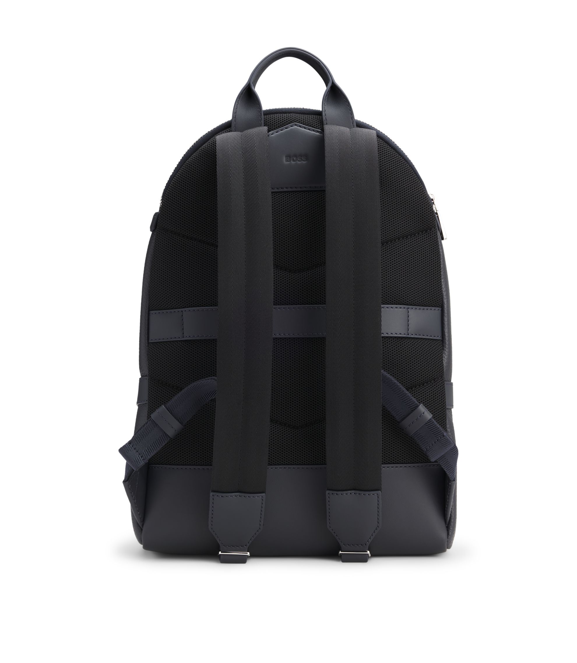 BOSS - イタリアングレインレザー バックパック エンボスロゴ - ダーク