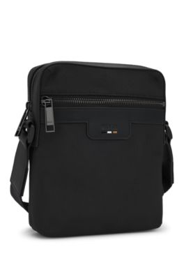 Reporter bag with logo and signature stripe, Black