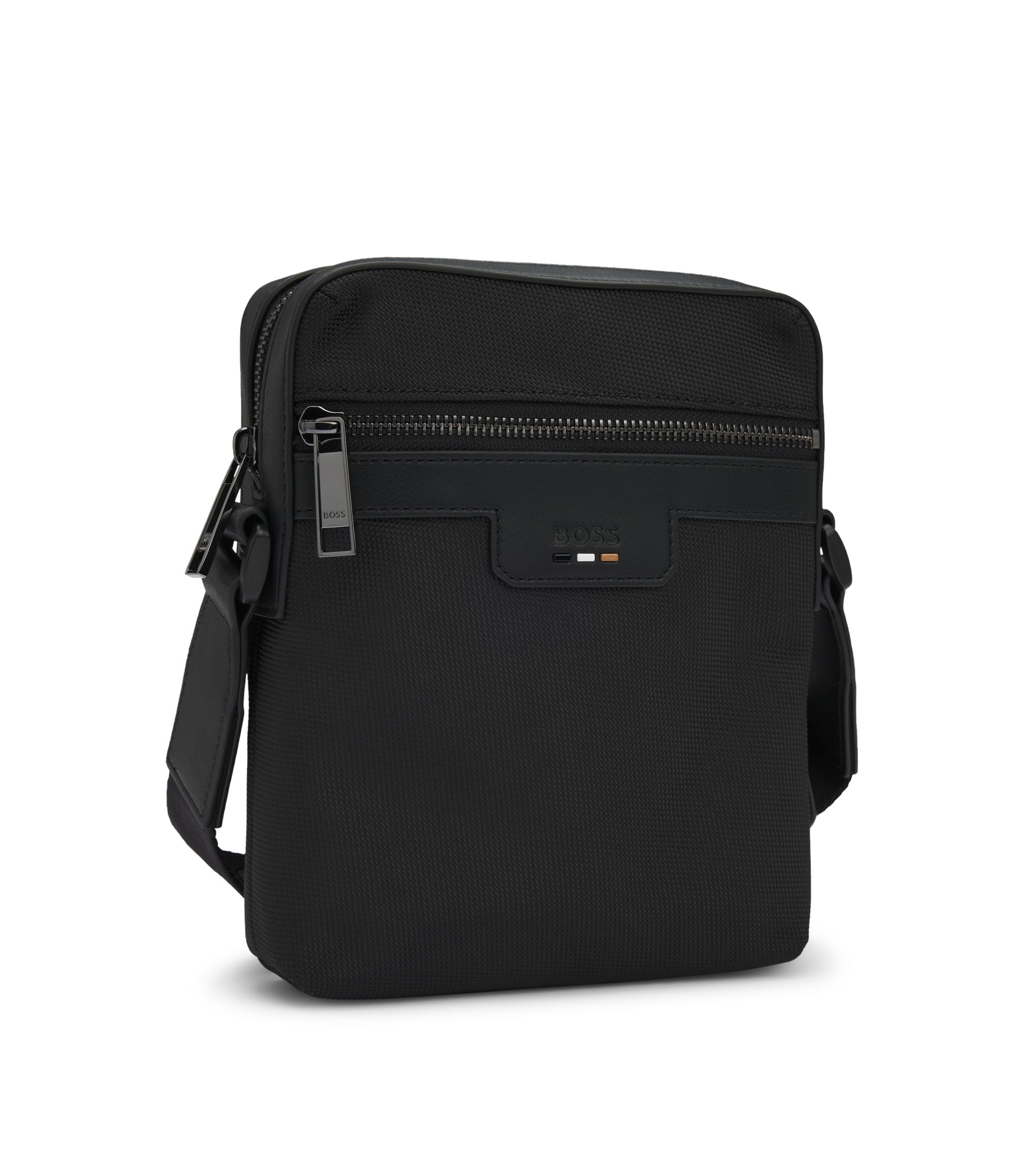 Hugo boss ビジネスバッグ BOSS - Reporter bag with logo and signature stripe - Black