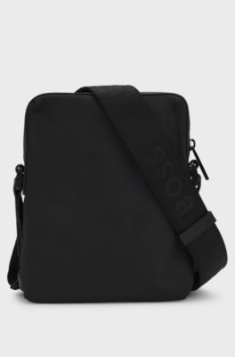 Reporter bag with logo and signature stripe, Black