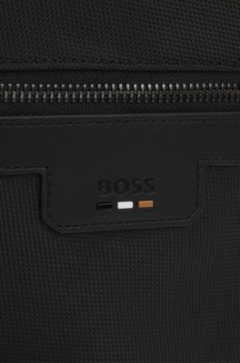 Reporter bag with logo and signature stripe, Black