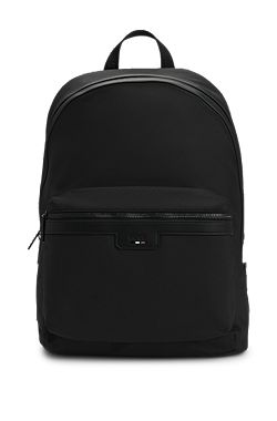Backpack with logo and signature stripe