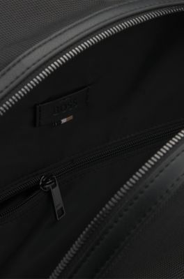 Backpack with logo and signature stripe, Black