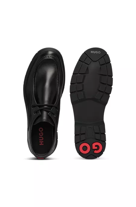 Leather Derby shoes with double stitching
