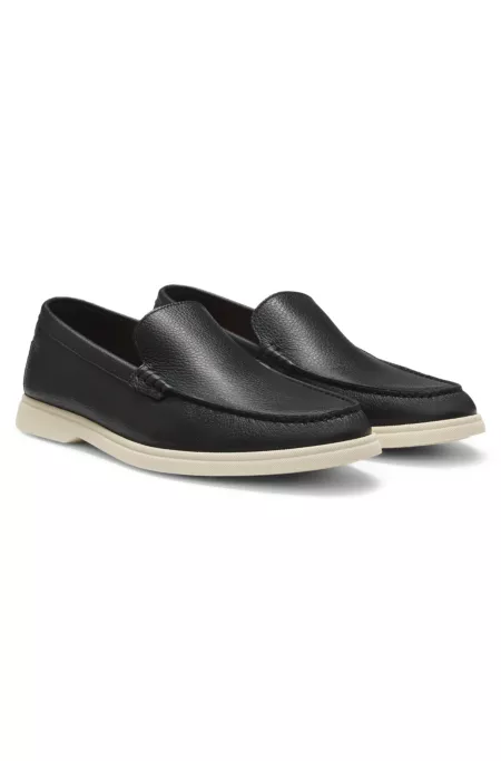 Mocassins en cuir foulonné avec logo