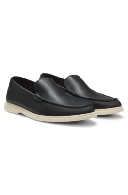 Grained-leather loafers