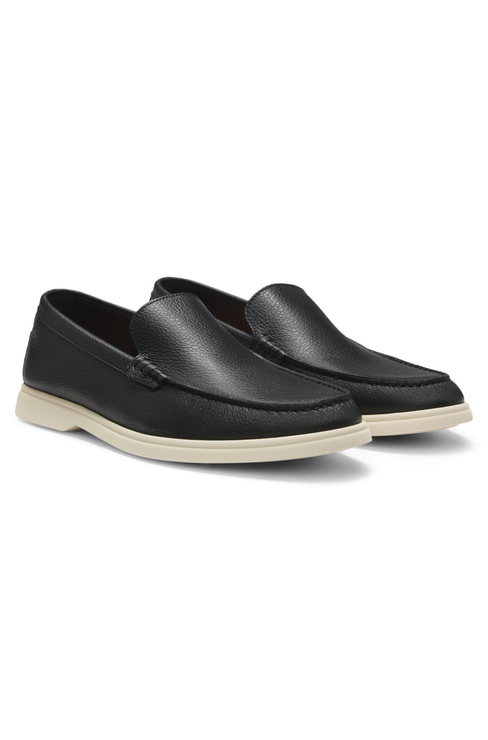 Grained-leather loafers
