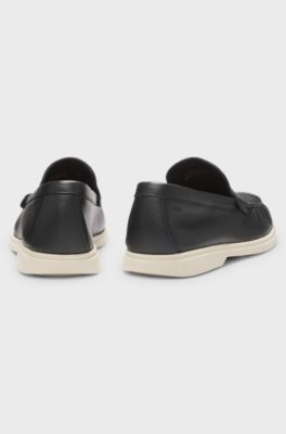 Loafers van generfd leer, Zwart
