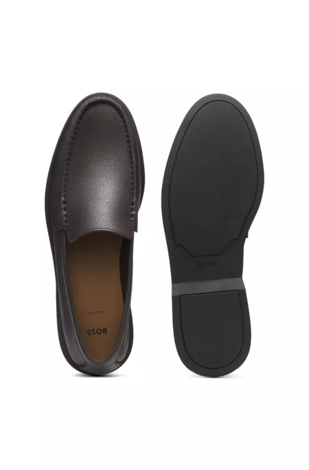 Mocassins en cuir foulonné avec logo