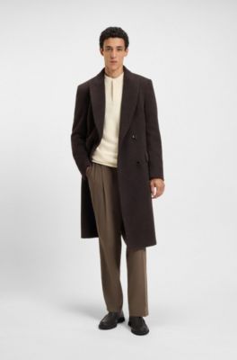 Tumbled-leather moccasins with logo detail, Dark Brown