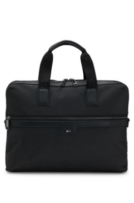 Document case with logo and signature stripe, Black