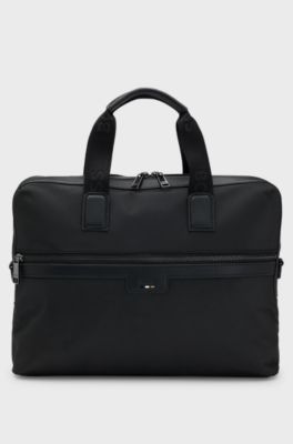 Document case with logo and signature stripe, Black