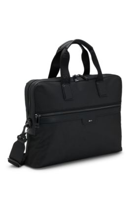 Document case with logo and signature stripe, Black