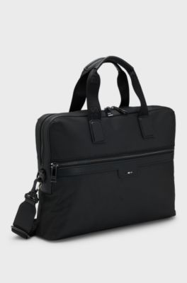 Document case with logo and signature stripe, Black