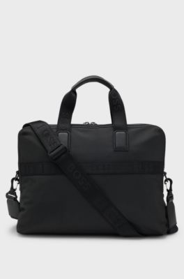 Document case with logo and signature stripe, Black