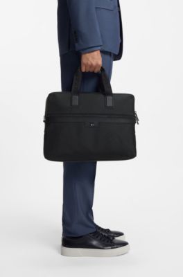 Document case with logo and signature stripe, Black