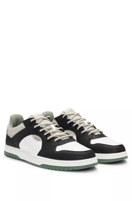 Mixed-material trainers with ripstop and faux suede