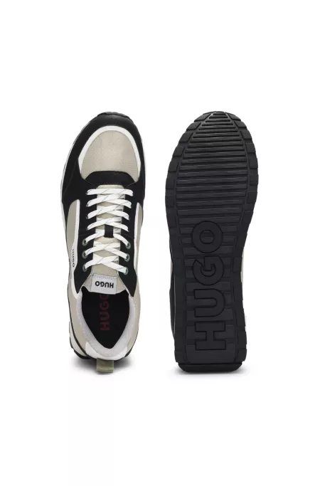 Mixed-material trainers with ripstop and faux leather