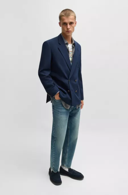 Suede moccasins with penny trim