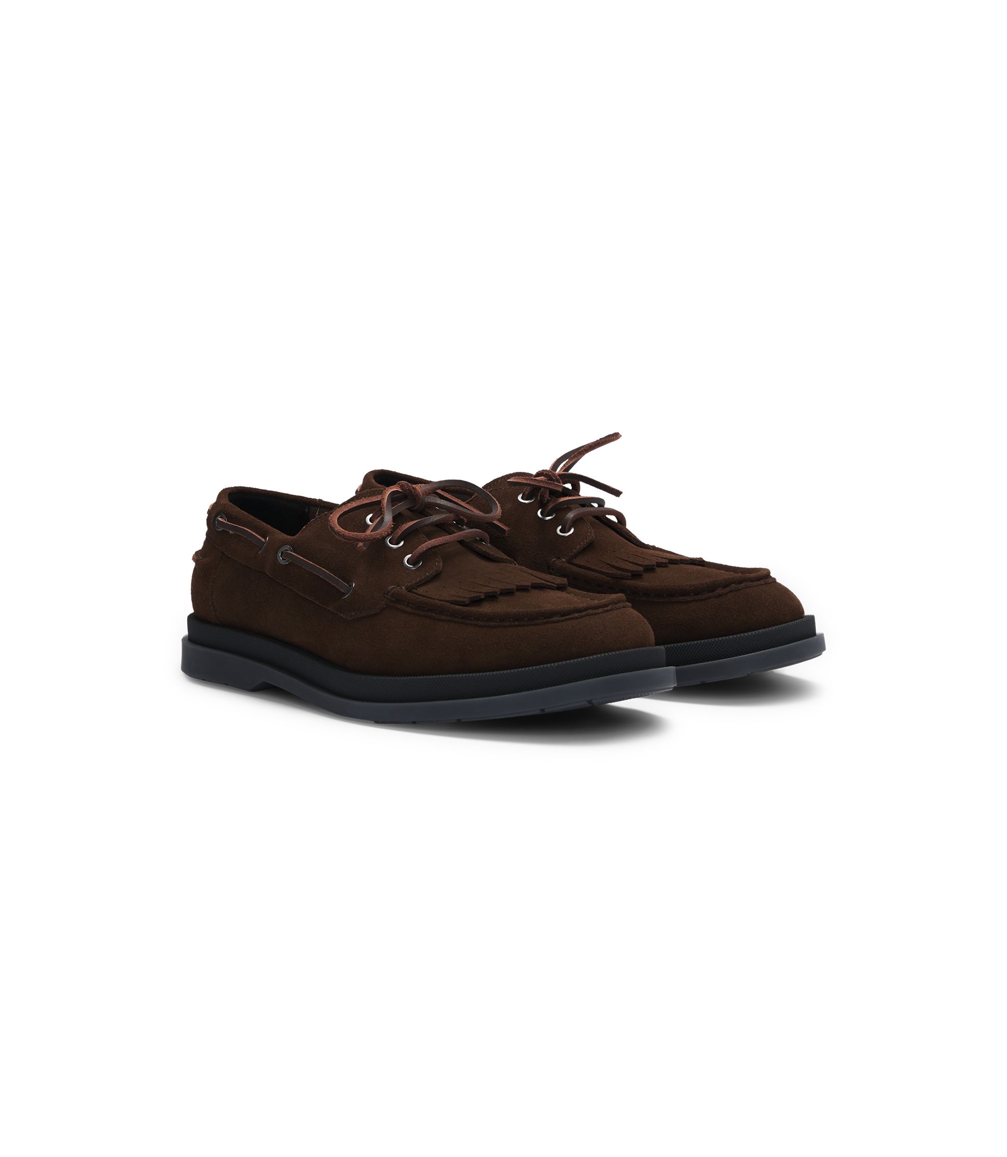 HUGO Chaol Moccasin Men\'s Brown Suede Loafer US 9 (UK 8 EU 42) MSRP $282 HUGO Mens Chaol loaf Embossed-Logo Loafers in Suede Size 5  main image 4