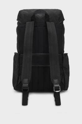 Backpack with tonal monogram jacquard, Black