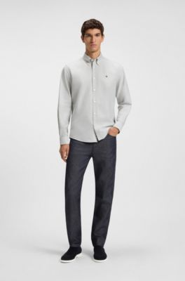 Suede Chelsea boots with embossed logo, Dark Blue