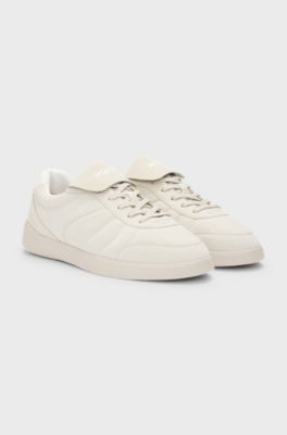 Nubuck-effect trainers with foldover tongue, Light Beige