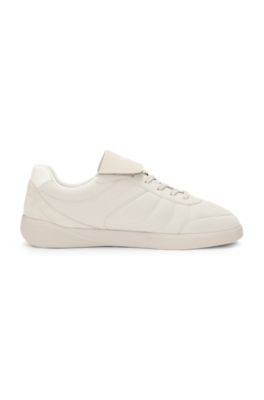 Nubuck-effect trainers with foldover tongue, Light Beige