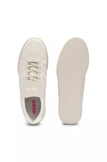 Nubuck-effect trainers with foldover tongue