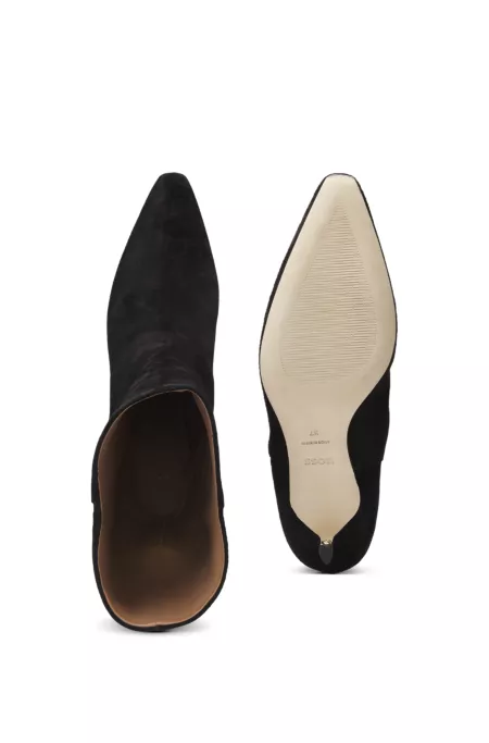 Suede boots with Double B monogram