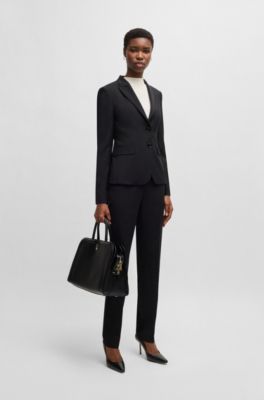 Leather pumps with Double B monogram trim, Black